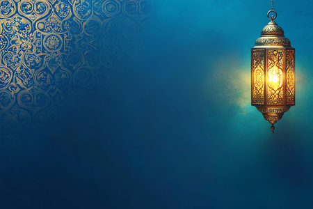 Ramadan Kareem background with Arabic lantern. Ramadan Kareem greeting card.の写真素材