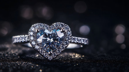 Jewelry diamond ring on a dark background. Jewelry background.の写真素材