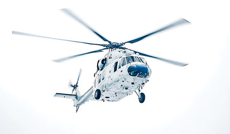Helicopter isolated on a white background. Close-up.の写真素材