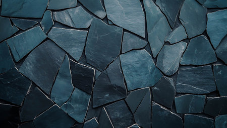 Black and blue stone wall texture. Background and texture for design.の写真素材