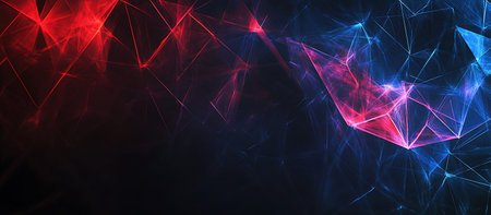 Abstract polygonal space low poly dark background with connecting dots and lines. Connection structure. 3d renderingの写真素材