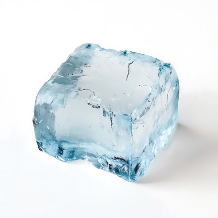 ice cube isolated on white background. 3d illustration. blue crystal.の写真素材