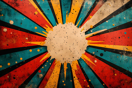 Grunge sunburst background with space for your text or imageの写真素材