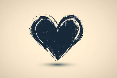Grunge heart on white background. Vector illustration for your designの写真素材