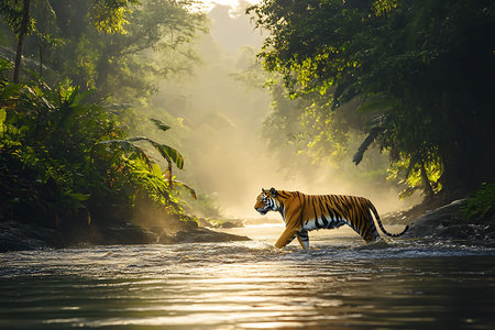 Tiger in the jungleの写真素材