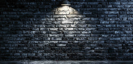 Brick wall with a lamp. 3d rendering, 3d illustration.の写真素材