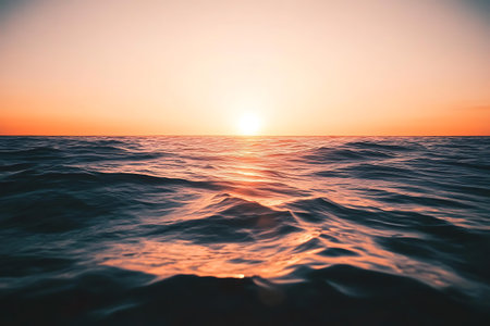 Beautiful sunset over the sea. Nature background. Vintage filter.の写真素材