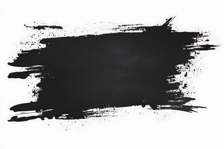 Black grunge brush strokes on white background. Ink splash. Vector illustration.の写真素材