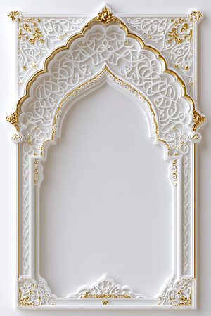 Ornament in the form of a frame on a white backgroundの写真素材