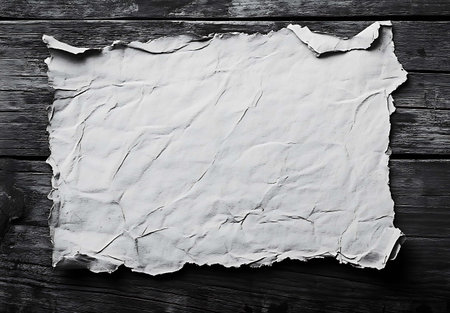 old paper on black wooden backgroundの写真素材