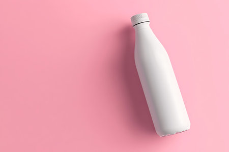 White plastic bottle mockup on pink background. 3d rendering.の写真素材