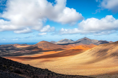 Volcanic landscape of Lanzarote, Canary Islands, Spainの写真素材