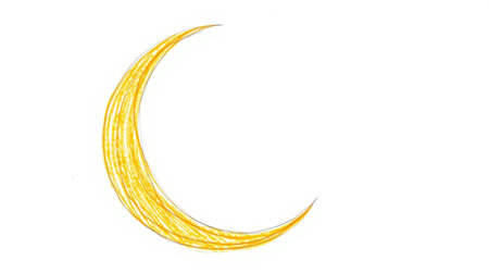 Crescent moon isolated on white background.の写真素材