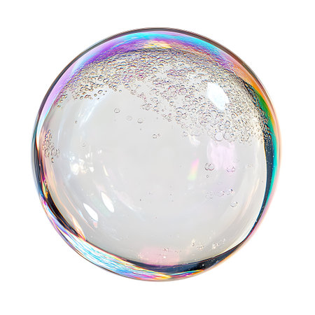 Soap bubbles isolated on white background with clipping path. Soap bubbles.の写真素材