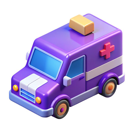 Ambulance car isolated on white background. 3d rendering.の写真素材