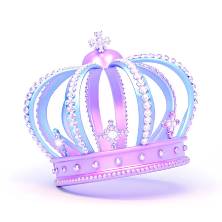 Crown with gems on a white background. 3d rendering.の写真素材
