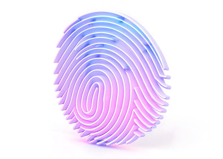 Fingerprint. 3D illustration isolated on a white background.の写真素材