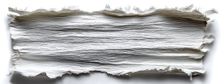 Torn paper on white background with space for text or image.の写真素材