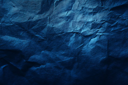 Blue crumpled paper texture. Abstract background and texture for design.の写真素材