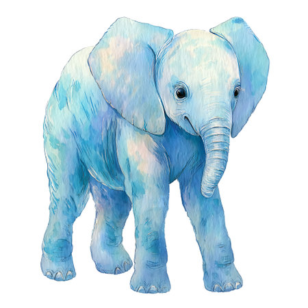 Watercolor illustration of an elephant isolated on a white background. Hand-drawn illustration.の写真素材