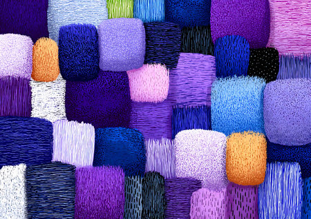 Seamless pattern with multicolored abstract shapes. Vector image.の写真素材