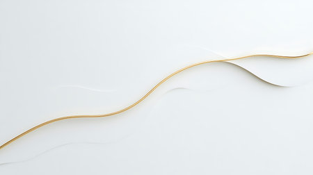 golden line on white background, 3d render illustration, verticalの写真素材