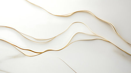 Gold lines on a white background. 3d rendering, 3d illustration.の写真素材