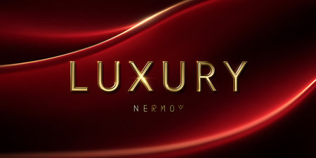 Luxury shiny red wavy background. Vector illustration EPS10の写真素材