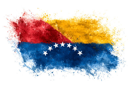 Grunge flag of Venezuela. 3d rendering, 3d illustration.の写真素材