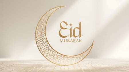 Eid mubarak greeting card design. 3D rendering.の写真素材