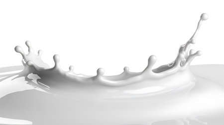 Splash of milk on a white background. 3d rendering, 3d illustration.の写真素材