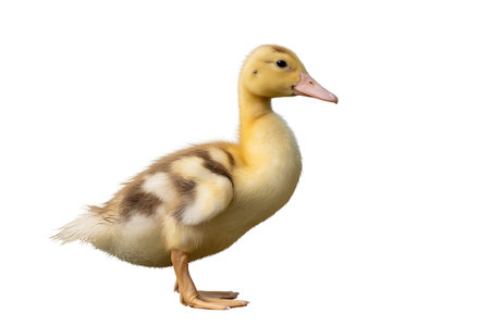 Duckling isolated on white background. Clipping path included.の写真素材