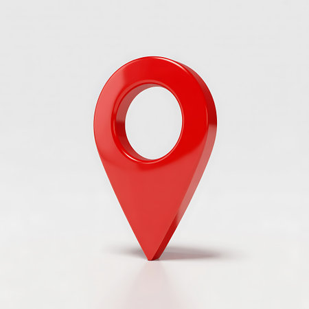 Red map pointer isolated on white background. 3d render illustration.の写真素材