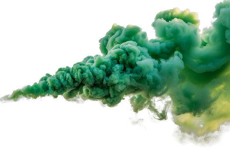 Green smoke in water isolated on white background. 3d illustration.の写真素材