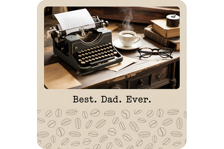 Vintage typewriter and coffee cup on a wooden table with booksの写真素材