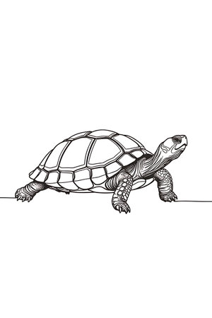 Sketch of a tortoise on a white background. Vector illustrationの写真素材