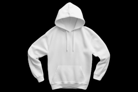 White hoodie isolated on a black background. 3d rendering.の写真素材
