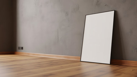 Blank picture frame leaning on the wall. 3D Renderingの写真素材