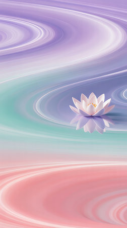 Lotus flower in the water. Abstract background. Vector illustration.の写真素材