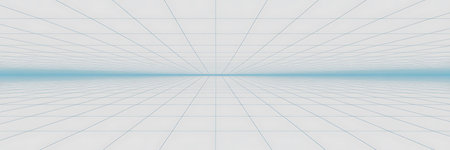3d render of abstract background with grid and empty space in blueの写真素材