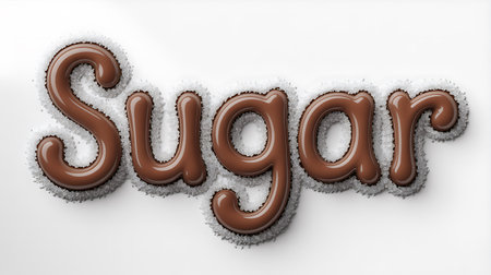 3d rendering of the word hot written in chocolate on a white backgroundの写真素材