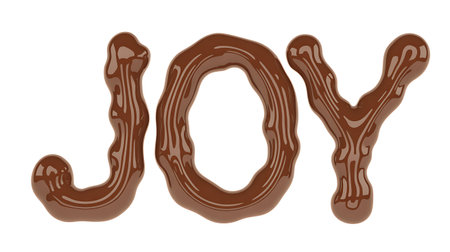 Melted chocolate font isolated on white background. 3d rendering.の写真素材