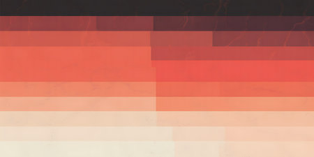 abstract background with red and orange stripes and grunge paper textureの写真素材