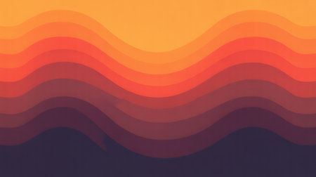 abstract background with smooth wavy lines in orange and purple colorsの写真素材