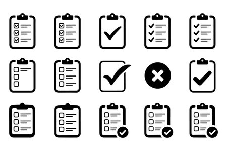 Clipboard icons set. Checklist icon vector. Checklist iconのイラスト素材