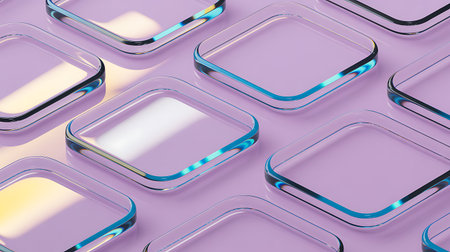 Abstract background with blue and pink square shapes. 3D rendering.の写真素材