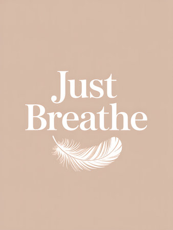 Just Breathe. Inspirational quote. Typography poster.の写真素材