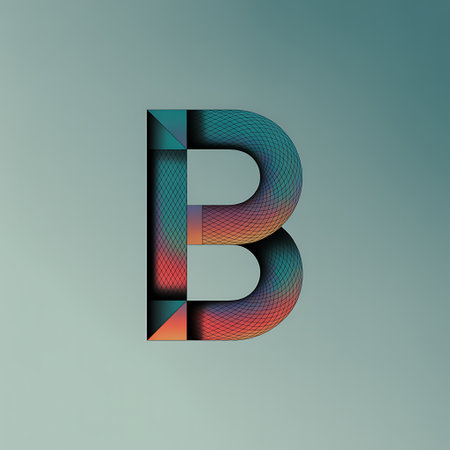 letter B from a typeset, low poly style, vector illustrationの写真素材