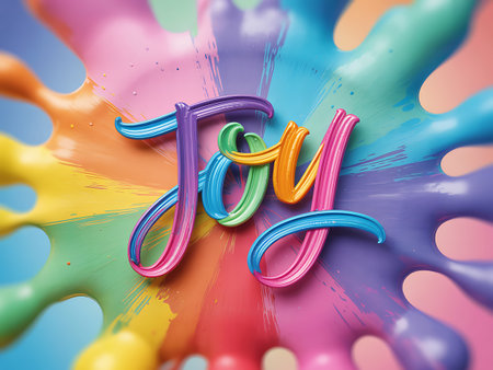 3d word with colorful paint splashes. Vector illustrationの写真素材