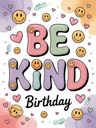 Be kind to each other. Hand drawn lettering. Vector illustration.の写真素材